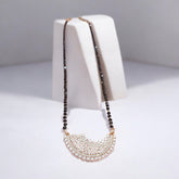 Exquisite Diamond-Studded Gold Mangalsutra with Crescent Pendant